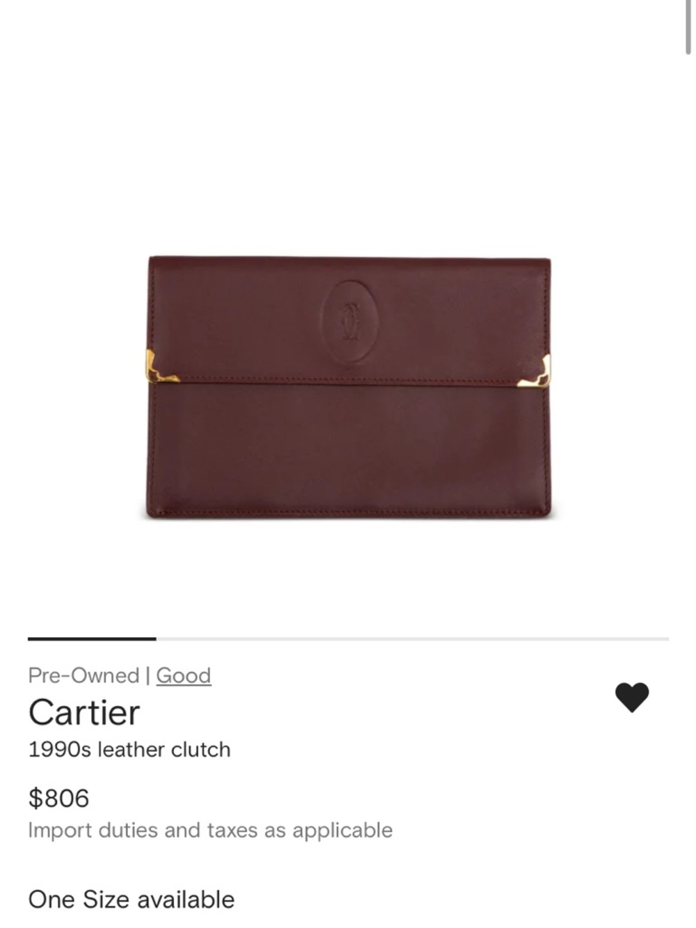 Cartier Vintage Must de Cartier 21 Bordeaux leather Clutch Circa 1990s Authentic - Picture 17 of 17